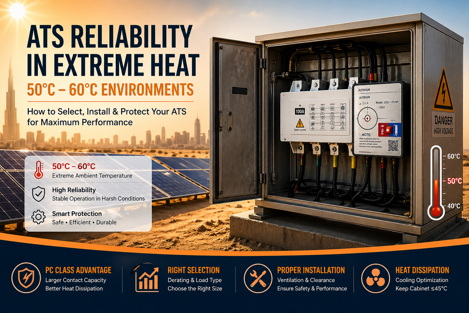 How Much Should an ATS Be Derated at 50°C–60°C Ambient Temperature?